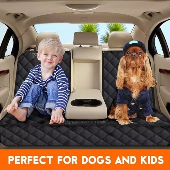 Car Back Seat Cover for Dogs Waterproof - Black and New - Picture 2 of 5